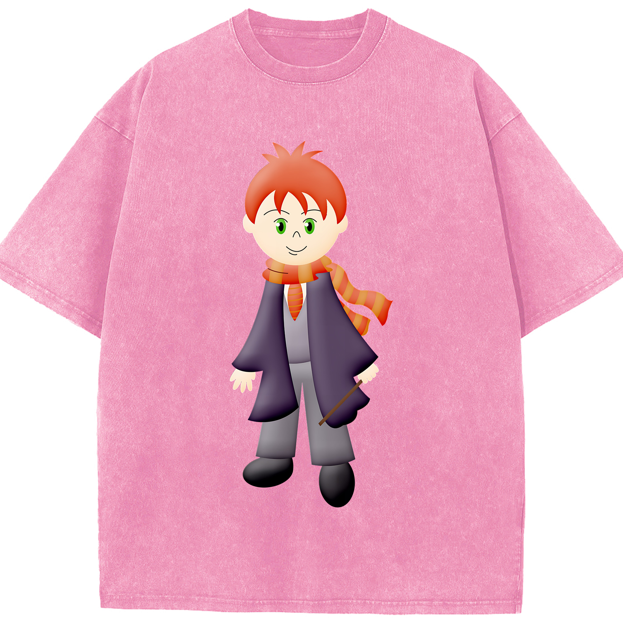 （画像用） Harry Potter ハリー・ポッターシリーズ 綿100% ヴィンテージ風 半袖Tシャツ（フロントプリント）